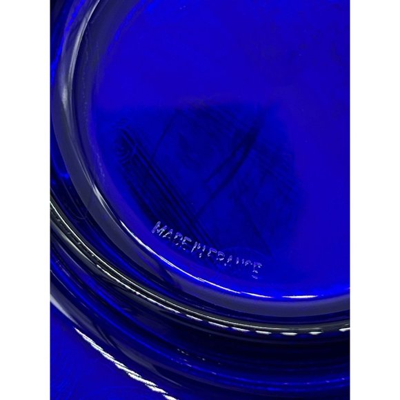 Vintage Cobalt Blue Divided Appetizer/Veggie/Dip Tray on Silver Color Platter - Picture 6 of 8